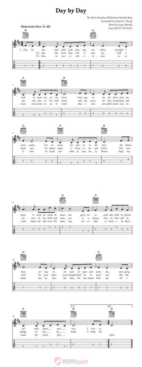 day by day guitar tab